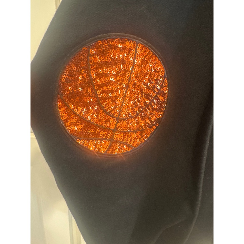 Game Day Pearl Rhinestone Sweatshirt Basketball Sequin sports game Black 2XL EUC - Picture 5 of 7